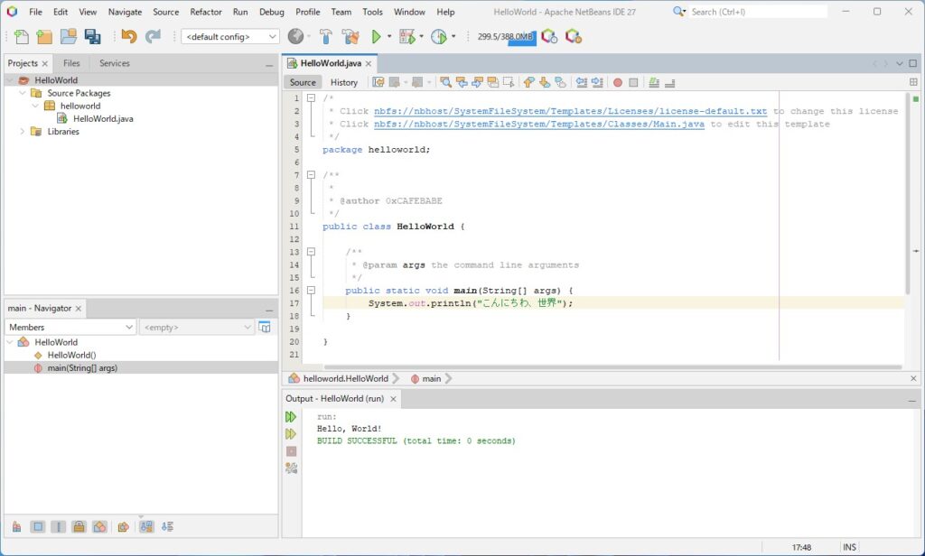 日本語を出力させるように変更